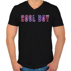 PRINTFASHION cool boy - Férfi V-nyakú póló - Fekete
