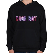 PRINTFASHION cool boy - Gyerek kapucnis pulóver - Fekete gyerek pulóver, kardigán