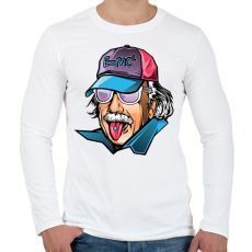 PRINTFASHION Cool Einstein - Férfi hosszú ujjú póló - Fehér