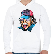 PRINTFASHION Cool Einstein - Férfi kapucnis pulóver - Fehér