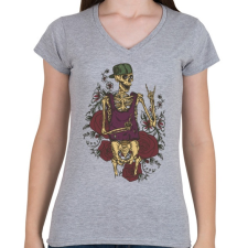 PRINTFASHION Cool guy - Női V-nyakú póló - Sport szürke női póló