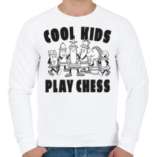 PRINTFASHION Cool kids play chess - sakk - Férfi pulóver - Fehér férfi pulóver, kardigán