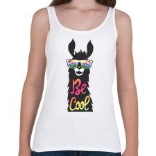 PRINTFASHION Cool láma - Női atléta - Fehér női trikó