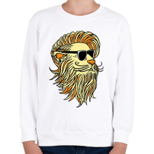 PRINTFASHION Cool Lion - Gyerek pulóver - Fehér gyerek pulóver, kardigán