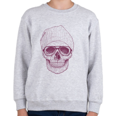 PRINTFASHION Cool skull - Gyerek pulóver - Sport szürke