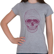 PRINTFASHION Cool skull - Női póló - Sport szürke