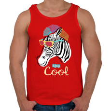 PRINTFASHION Cool zebra - Férfi atléta - Piros