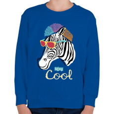 PRINTFASHION Cool zebra - Gyerek pulóver - Királykék