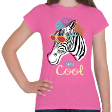 PRINTFASHION Cool zebra - Női póló - Rózsaszín
