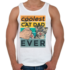 PRINTFASHION Coolest Cat Dad Ever - Férfi atléta - Fehér