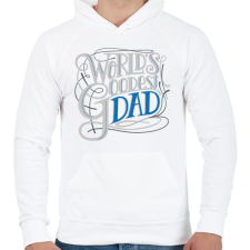 PRINTFASHION Coolest dad - a leglazább apa  - Férfi kapucnis pulóver - Fehér férfi pulóver, kardigán