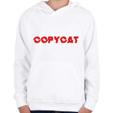 PRINTFASHION Copy cat - Gyerek kapucnis pulóver - Fehér