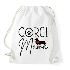PRINTFASHION Corgi anya - Sportzsák, Tornazsák - Fehér tornazsák