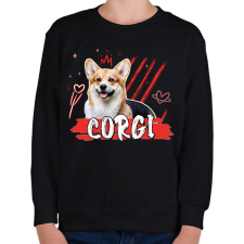PRINTFASHION Corgi firka - Gyerek pulóver - Fekete gyerek pulóver, kardigán