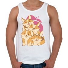PRINTFASHION Corgi kutyák - Férfi atléta - Fehér atléta, trikó