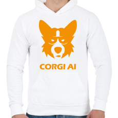 PRINTFASHION CorgiAi - Férfi kapucnis pulóver - Fehér