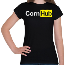 PRINTFASHION CornHub - Női póló - Fekete