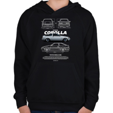 PRINTFASHION COROLLA AE86 - Gyerek kapucnis pulóver - Fekete gyerek pulóver, kardigán