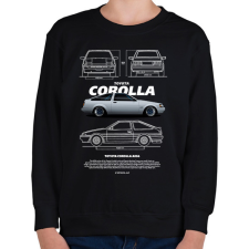 PRINTFASHION COROLLA AE86 - Gyerek pulóver - Fekete gyerek pulóver, kardigán