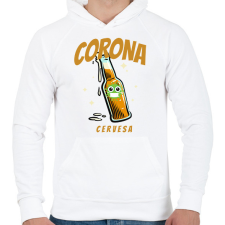 PRINTFASHION CORONA CERVESA - Férfi kapucnis pulóver - Fehér férfi pulóver, kardigán