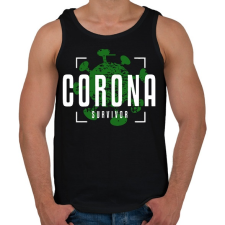 PRINTFASHION Corona survivor - Férfi atléta - Fekete atléta, trikó