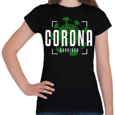 PRINTFASHION Corona survivor - Női póló - Fekete női póló