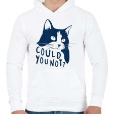 PRINTFASHION Could u not - Férfi kapucnis pulóver - Fehér férfi pulóver, kardigán