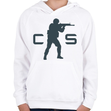 PRINTFASHION Counter Strike Logo - Gyerek kapucnis pulóver - Fehér