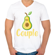 PRINTFASHION Couple - Férfi V-nyakú póló - Fehér férfi póló