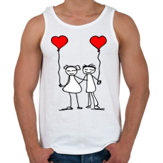 PRINTFASHION Couples - Férfi atléta - Fehér