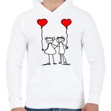 PRINTFASHION Couples - Férfi kapucnis pulóver - Fehér férfi pulóver, kardigán