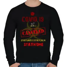 PRINTFASHION COVID19 CANCELED - Férfi pulóver - Fekete férfi pulóver, kardigán
