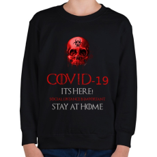 PRINTFASHION covid 19 its here - Gyerek pulóver - Fekete
