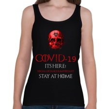 PRINTFASHION covid 19 its here - Női atléta - Fekete női trikó