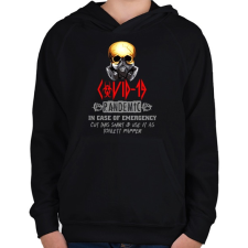PRINTFASHION COVID 19 PANDEMIC - Gyerek kapucnis pulóver - Fekete gyerek pulóver, kardigán