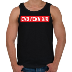 PRINTFASHION Covid fuckin 19 - Férfi atléta - Fekete