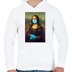 PRINTFASHION Covid Mona - Férfi kapucnis pulóver - Fehér