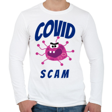 PRINTFASHION Covid Scam - Férfi hosszú ujjú póló - Fehér férfi póló