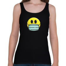 PRINTFASHION Covid smiley - Női atléta - Fekete női trikó