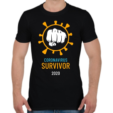 PRINTFASHION Covid Survivor - Férfi póló - Fekete férfi póló