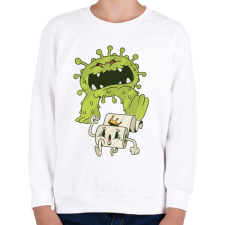 PRINTFASHION Covid szörny - Gyerek pulóver - Fehér gyerek pulóver, kardigán
