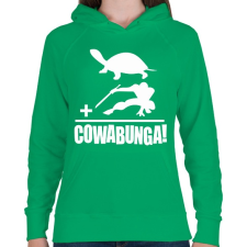 PRINTFASHION Cowabunga 1 - Női kapucnis pulóver - Zöld női pulóver, kardigán