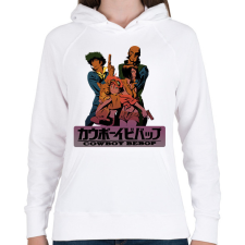 PRINTFASHION Cowboy Bebop Anime - Női kapucnis pulóver - Fehér női pulóver, kardigán
