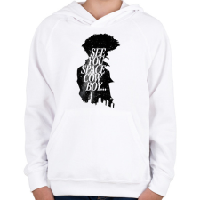 PRINTFASHION Cowboy bebop - Gyerek kapucnis pulóver - Fehér gyerek pulóver, kardigán
