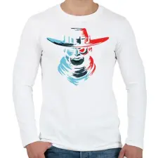 PRINTFASHION Cowboy - Férfi hosszú ujjú póló - Fehér férfi póló