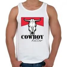 PRINTFASHION Cowboy killer - Férfi atléta - Fehér atléta, trikó