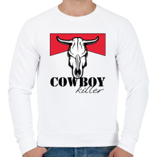 PRINTFASHION Cowboy killer - Férfi pulóver - Fehér