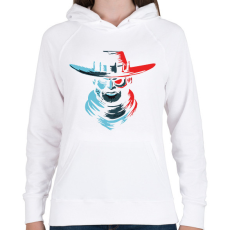 PRINTFASHION Cowboy - Női kapucnis pulóver - Fehér