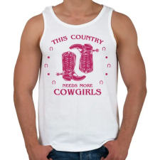 PRINTFASHION Cowgirls - Férfi atléta - Fehér atléta, trikó