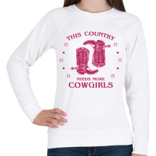 PRINTFASHION Cowgirls - Női pulóver - Fehér női pulóver, kardigán